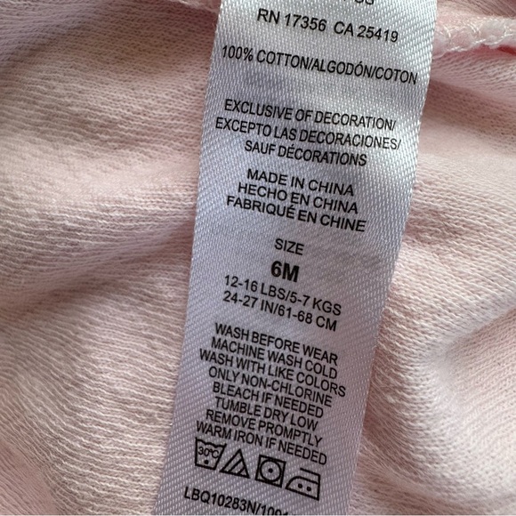 Bundle 6M Baby Girl Pajama Sleeper 2PC Set Pink Cotton Fleece Butterfly - Picture 7 of 9